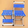 1pc Durable Folding Stool; Portable Stool For Camping Fishing; Fishing Accessories - Blue - Backrest