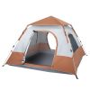 240*240*150cm Spring Quick Opening Four-Person Family Tent Camping Tent Brown - as picture