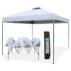 10x10ft Pop Up Canopy Tent Straight Legs Instant Canopy Outdoor With Wheeled Bags - white - powder coated steel frame