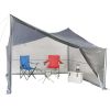 Tarp Shed, 9' x 9', with UV Protection and Roll Up Screen Wall - Gray