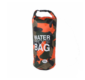 Camouflage waterproof bucket bag beach bag waterproof bucket bag outdoor drifting waterproof bag waterproof bag - Orange - 30L