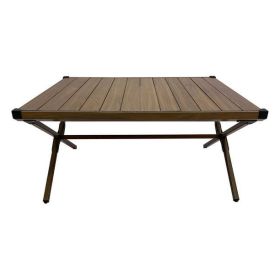 Aluminum Roll-Top Camping Table, Dark Brown - Dark Brown