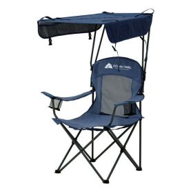 Sand Island Shaded Canopy Camping Chair with Cup Holders - Blue