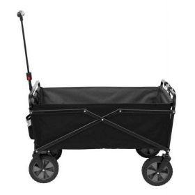 Compact Outdoor Folding Utility Wagon - Black