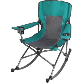 Foldable Comfort Camp Rocking Chair, Green, 300 Lbs Capacity, Adult - green - polyester, steel