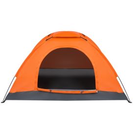 1-Person Waterproof Camping Dome Tent Automatic Pop Up Quick Shelter Outdoor Hiking Orange - as picture