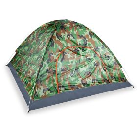 4 Persons Camping Waterproof Tent Pop Up Tent Instant Setup Tent w/2 Mosquito Net Doors Carrying Bag Folding 4 Seasons  - Camouflage