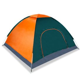 4 Persons Camping Waterproof Tent Pop Up Tent Instant Setup Tent w/2 Mosquito Net Doors Carrying Bag Folding 4 Seasons  - Orange