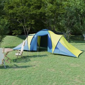 Camping Tent 6 Persons Blue and Yellow - Blue