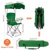 Foldable Beach Canopy Chair Sun Protection Camping Lawn Canopy Chair 330LBS Load Folding Seat - Green