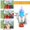 Ultralight Camping Stoves Portable Backpacking Hiking Stoves w/ Piezo Ignition - Orange