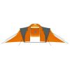 Camping Tent 9 Persons Fabric Gray and Orange - Orange