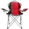 Foldable Camping Chair Heavy Duty Steel Lawn Chair Padded Seat Arm Back Beach Chair 330LBS Max Load with Cup Holder Carry Bag - Red