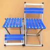 1pc Durable Folding Stool; Portable Stool For Camping Fishing; Fishing Accessories - Blue - Backrest