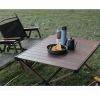 Aluminum Roll-Top Camping Table, Dark Brown - Dark Brown