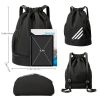 1pc Lightweight Outdoor Drawstring Backpack With Side Pocket For Gym Fitness Yoga Dancing And Travel - Black