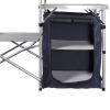 Foldable Camping Kitchen Unit with Windshield Aluminum - Silver