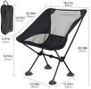 Portable Camping Chair Backpacking Chair With Anti-Slip Large Feet And Carry Bag For Outdoor Camp Hiking Capacity 220 Lbs - Black