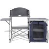 Foldable Camping Kitchen Unit with Windshield Aluminum - Silver