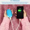 Portable Hand Warmer 5000mAh Power Bank Rechargeable Pocket Warmer Double-Sided Heating Handwarmer - Blue