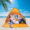 Pop Up Beach Tent Sun Shade Shelter Anti-UV Automatic Waterproof Tent Canopy for 2/3 Man w/ Net Window Storage Bag - Orange