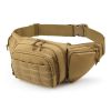 Nylon Camping Belt Bag; Military Hunting Tactical Waist Pack - Black