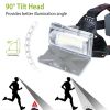 LED Work Headlamp 3 Lighting Modes Rechargeable Headlights IP65 Waterproof Rotatable Headlights For Cycling Hiking Rescuing Camping - Work Headlamp