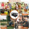 Folding Camping Table Portable Lightweight Aluminum Roll-up Picnic BBQ Desk with Carrying Bag Heavy Duty Outdoor Beach Backyard Party Patio - Black