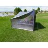 Tarp Shed, 9' x 9', with UV Protection and Roll Up Screen Wall - Gray