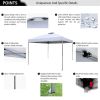 10x10ft Pop Up Canopy Tent Straight Legs Instant Canopy Outdoor With Wheeled Bags - white - powder coated steel frame