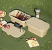 Outdoor Camping Folding Storage Boxes Picnic Waterproof Picnic Baskets - coffee