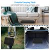 Foldable Camping Table Collapsible Picnic Aluminum Alloy Grill Stand 88LBS Max Load BBQ Table with 2 Side Trays - Black