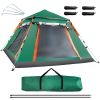 4-5 Person Camping Tent Outdoor Foldable Waterproof Tent with 2 Mosquito Nets Windows Carrying Bag for Hiking Climbing Adventure Fishing - Green