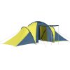 Camping Tent 6 Persons Blue and Yellow - Blue