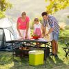 Folding Camping Table Portable Lightweight Aluminum Roll-up Picnic BBQ Desk with Carrying Bag Heavy Duty Outdoor Beach Backyard Party Patio - Black