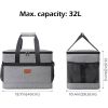 32L Soft Cooler Bag with Hard Liner Large Insulated Picnic Lunch Bag Box Cooling Bag for Camping BBQ Family Outdoor Activities - Gray