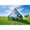 Tarp Shed, 9' x 9', with UV Protection and Roll Up Screen Wall - Gray