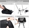 Portable Camping Chair Backpacking Chair With Anti-Slip Large Feet And Carry Bag For Outdoor Camp Hiking Capacity 220 Lbs - Black