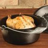 Cast Iron 5 Quart Seasoned Cast Iron Dutch Oven With Bail Handle - Black