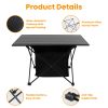 Foldable Camping Table With Storage Basket Rustproof Portable Aluminum Alloy Roll-Up Camping Table - L