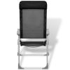 Camping Chairs 2 pcs Black Aluminum 22"x23.6"x44.1" - Black