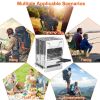 Portable Backpacking Stove for Camping Hiking Picnic BBQ Outdoor Cooker Folding Travel Charcoal Stove with Handle Carry Bag 2 Bolts - Silver