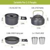 12Pcs Camping Cookware Set Camping Stove Aluminum Pot Pans Kit - Grey