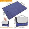 60" x 78" Waterproof Picnic Blanket Handy Mat with Strap Foldable Camping Rug - Blue