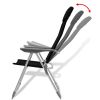 Camping Chairs 2 pcs Black Aluminum 22"x23.6"x44.1" - Black