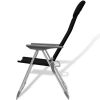 Camping Chairs 2 pcs Black Aluminum 22"x23.6"x44.1" - Black