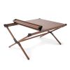 Aluminum Roll-Top Camping Table, Dark Brown - Dark Brown