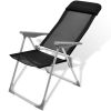 Camping Chairs 2 pcs Black Aluminum 22"x23.6"x44.1" - Black