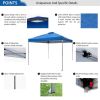 10x10ft Pop Up Canopy Tent Straight Legs Instant Canopy Outdoor With Wheeled Bags - blue - powder coated steel frame