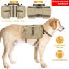 Pet Dog Backpack Hound Hiking Camping Saddle Bag Cotton Canvas For Medium Large Dog - Yellow